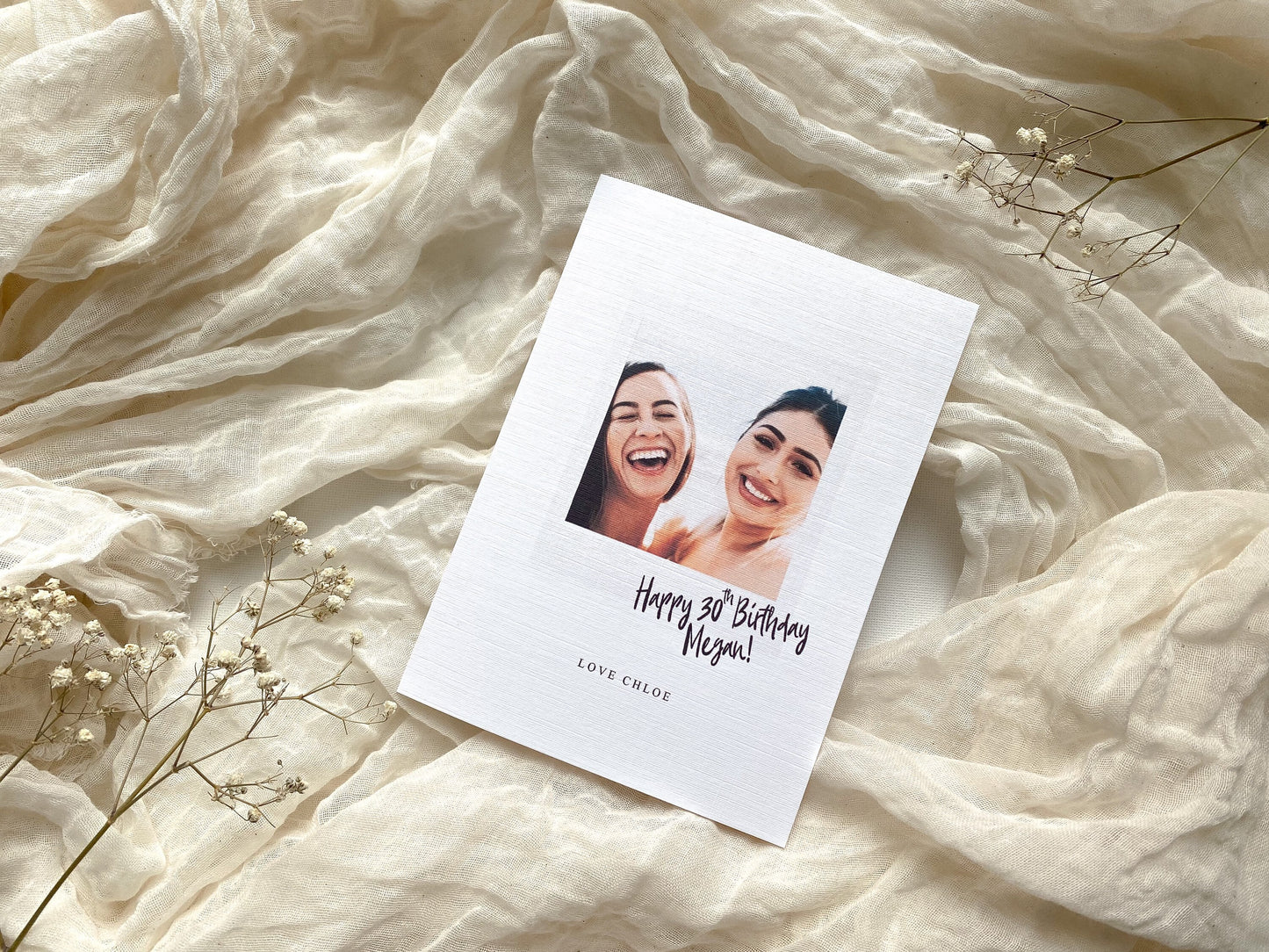 Happy age birthday card , Polaroid style birthday card, personalised happy birthday card,