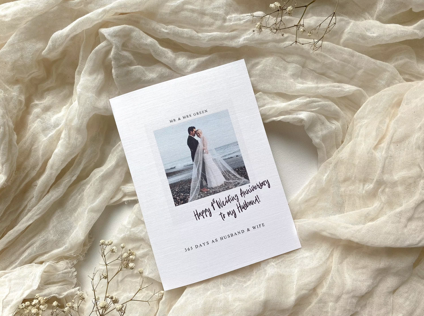 Happy first wedding anniversary as my husband card, first wedding anniversary as my wife card, happy anniversary card, 365 days married card, happy first wedding anniversary, paper wedding anniversary 