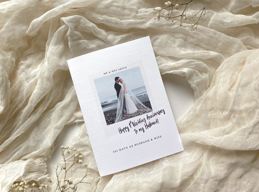 Happy first wedding anniversary as my husband card, first wedding anniversary as my wife card, happy anniversary card, 365 days married card, happy first wedding anniversary, paper wedding anniversary