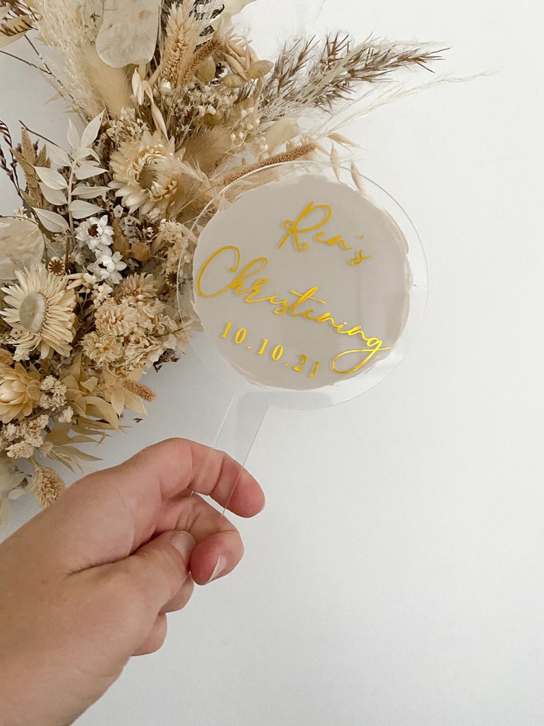 Baptism cake topper, christening cake topper, personalised christening baptism cake topper, special date, date, statement cake topper, acrylic cake topper, acrylic christening cake topper,