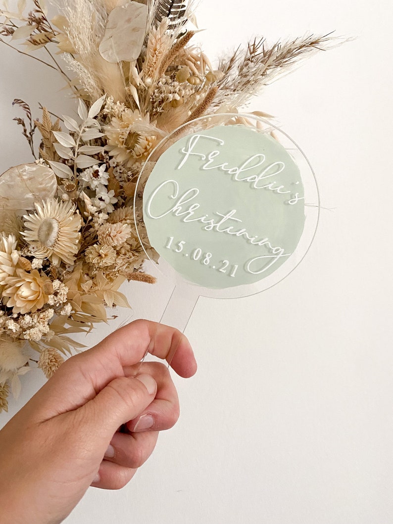 Baptism cake topper, christening cake topper, personalised christening baptism cake topper, special date, date, statement cake topper, acrylic cake topper, acrylic christening cake topper,