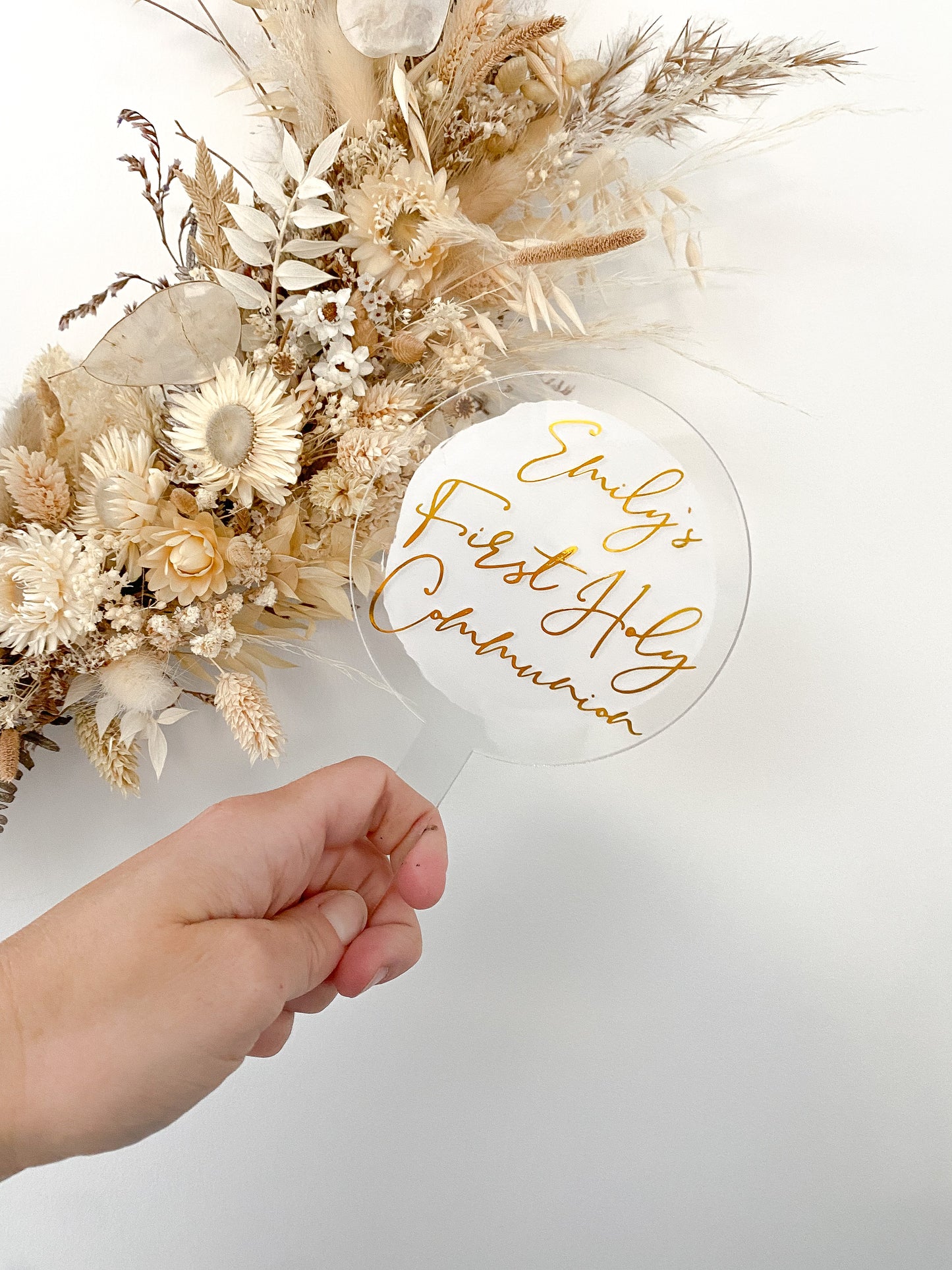 Acrylic holy communion cake topper , christening cake topper, personalised holy communion cake topper