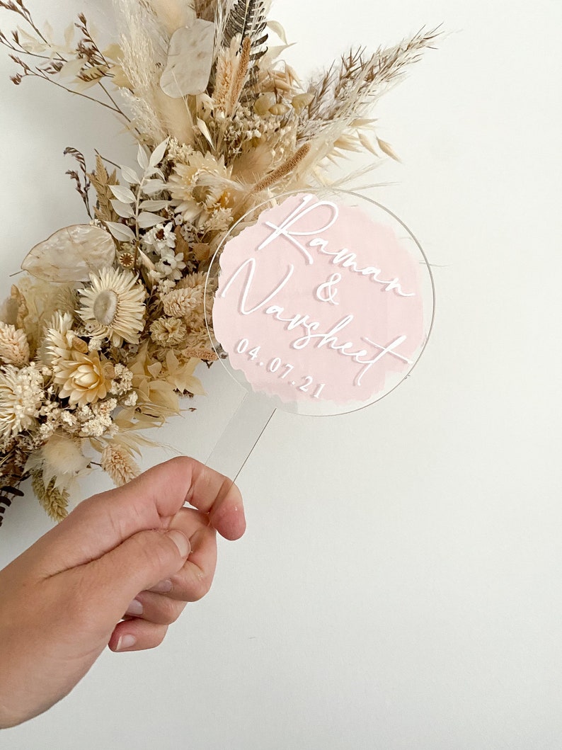 Acrylic Wedding/Engagement Cake Topper bold style (Couples names)