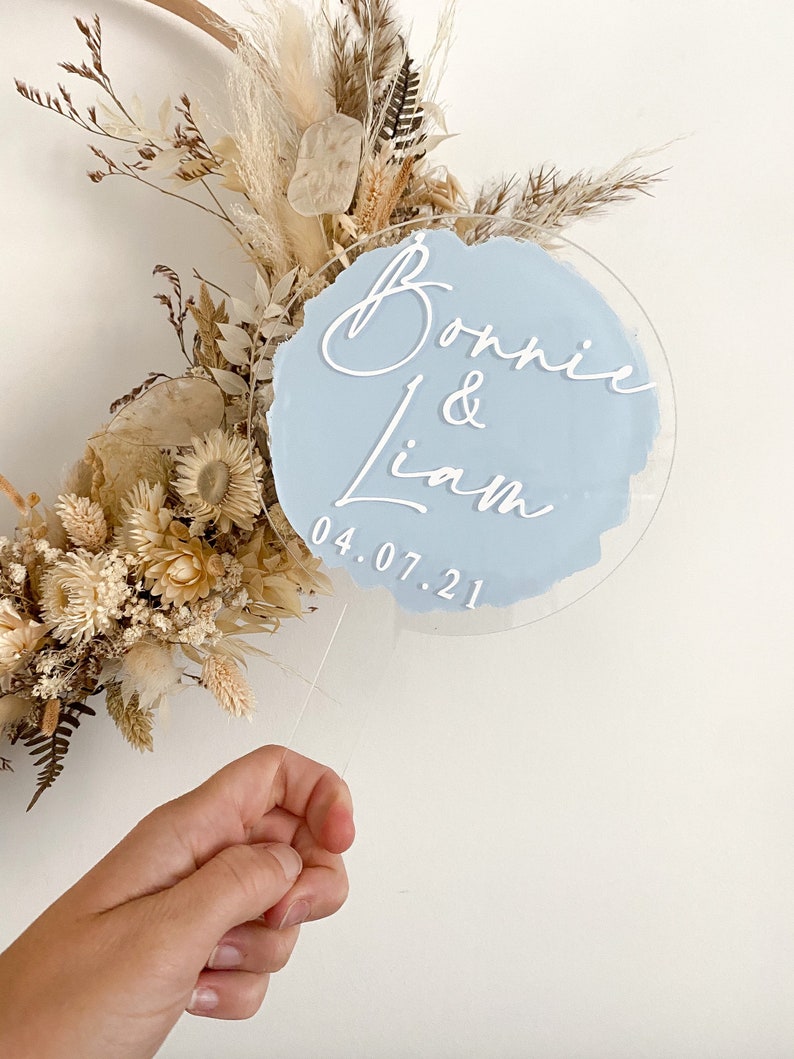 Acrylic Wedding/Engagement Cake Topper bold style (Couples names)