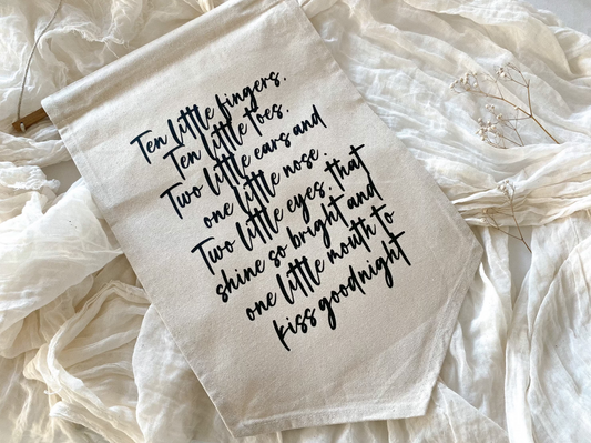 Large 'Ten little fingers, ten little toes' banner flag