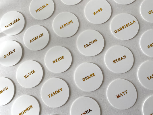 Acrylic Wedding Place Names round,