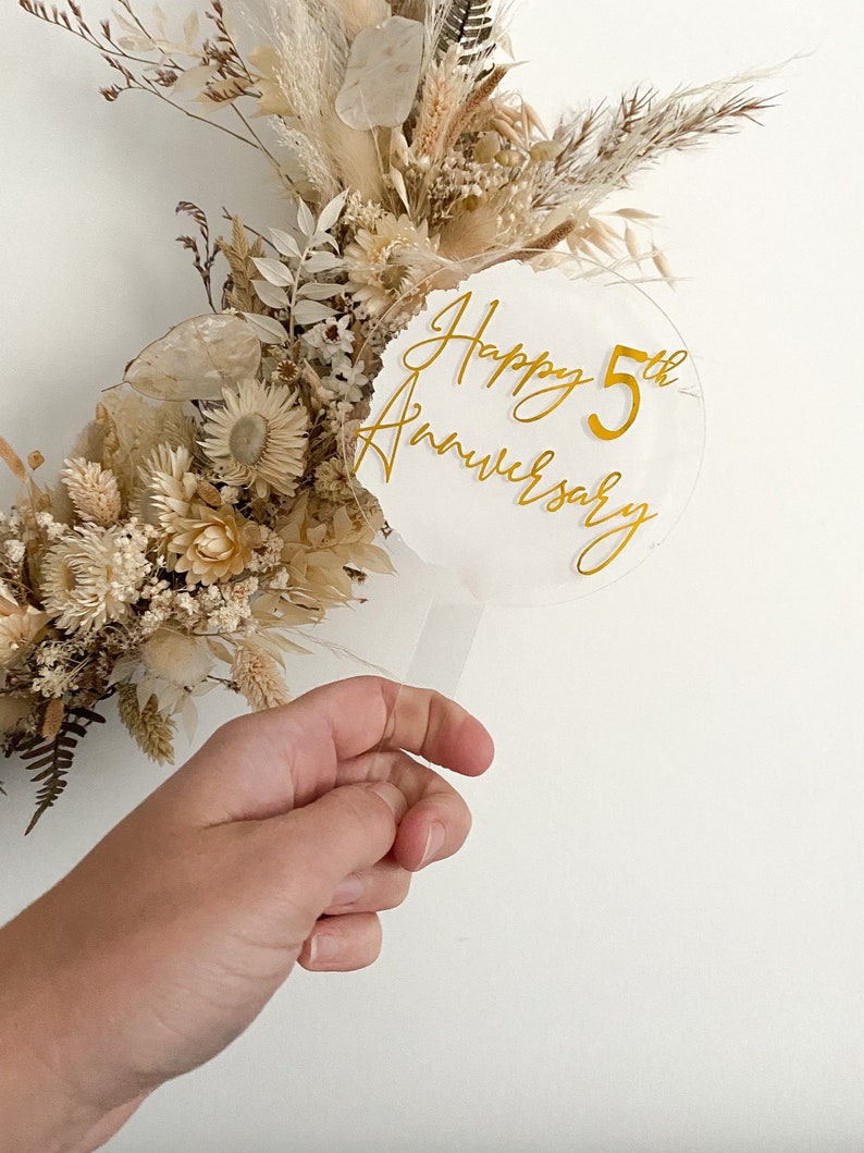 In The Details Design. Personalised Acrylic Anniversary Cake Topper ...