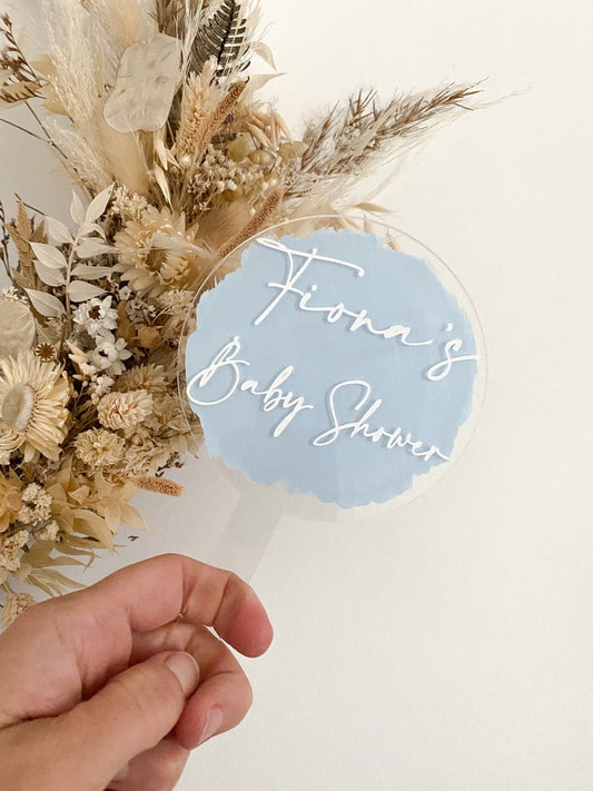 baby shower cake topper, baby boy expecting, acrylic cake topper