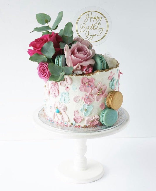 Acrylic Birthday Cake Topper double ring style